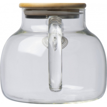 Logo trade promotional gifts image of: Glass jug with bamboo lid FRANKFURT 1000ml