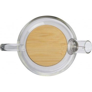 Logotrade business gifts photo of: Glass jug with bamboo lid FRANKFURT 1000ml