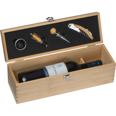 Logo trade promotional gift photo of: Wooden wine box SAINT-ETIENNE