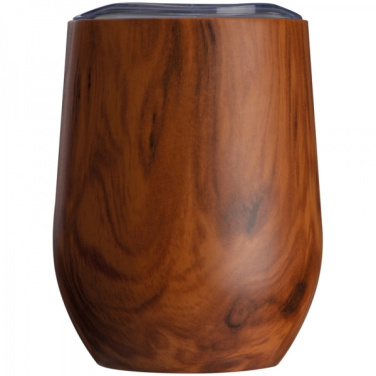 Logotrade promotional products photo of: Stainless steel mug with wooden look BRIGHTON 380 ml