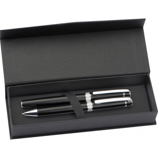 Logo trade promotional merchandise image of: Metal writing set KARLOVAC