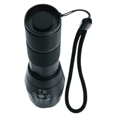 Logo trade promotional merchandise photo of: Flashlight ANTELAO Schwarzwolf