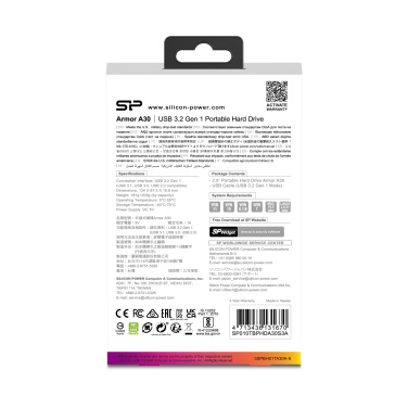 Logotrade promotional product image of: Hard Disc Silicon Power Armor A30 1TB