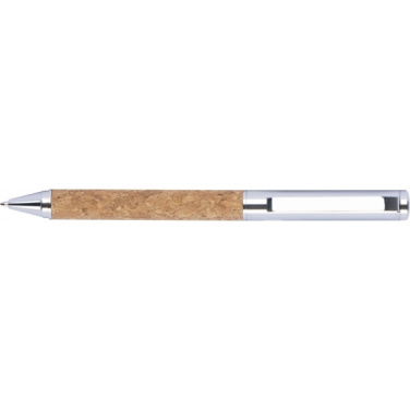Logotrade promotional gift picture of: Twist-ballpen metal and cork LILLEHAMMER