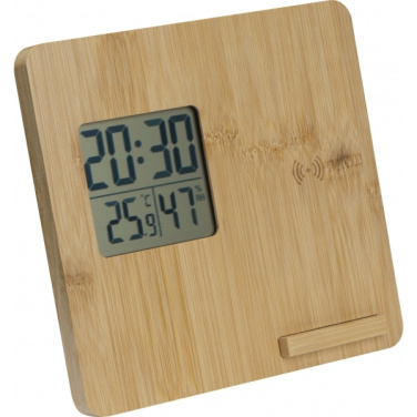 Logotrade promotional products photo of: Bamboo weather station GRANADA