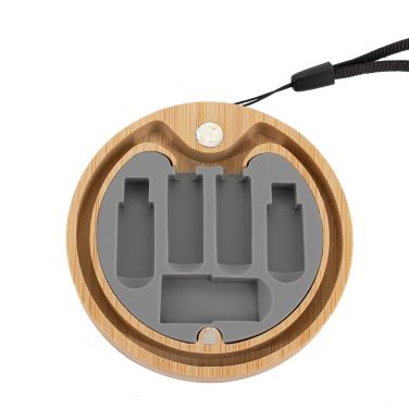 Logo trade promotional merchandise picture of: 4in1 cable in wooden case, LH-ZM01