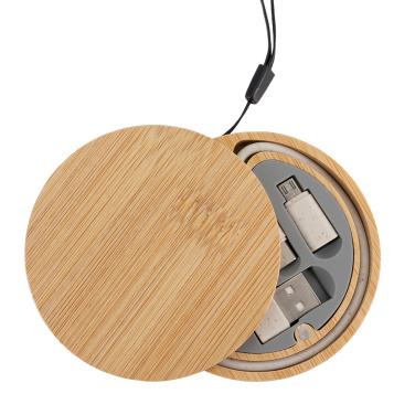 Logotrade promotional giveaways photo of: 4in1 cable in wooden case, LH-ZM01