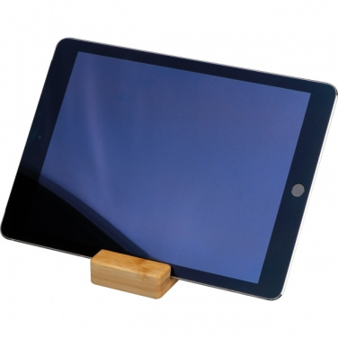Logo trade promotional items picture of: Bamboo smartphone holder SAN SEBASTIAN
