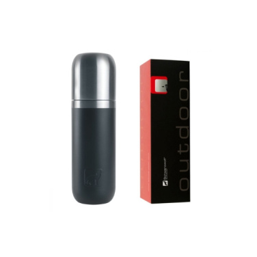 Logo trade promotional gift photo of: Vacuum bottle DINARA Schwarzwolf