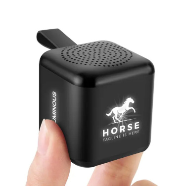 Logo trade business gifts image of: Mini speaker with enlighted logo for engraving