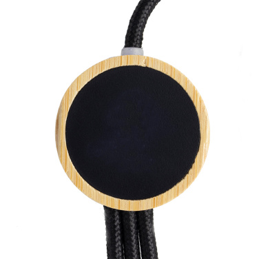 Logo trade corporate gift photo of: 3-in-1 cable with elighted logo in a wooden casing, LH-ZMU06