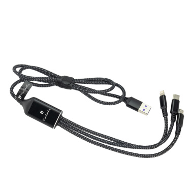 Logotrade promotional gift picture of: 3 in 1 cable with elighted logo Pierre Cardin