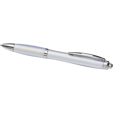 Logo trade promotional giveaways image of: Curvy ballpoint pen with frosted barrel and grip