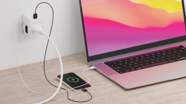 Logo trade business gift photo of: SKROSS World Travel Adapter MUV 65W PD with USB C Cable