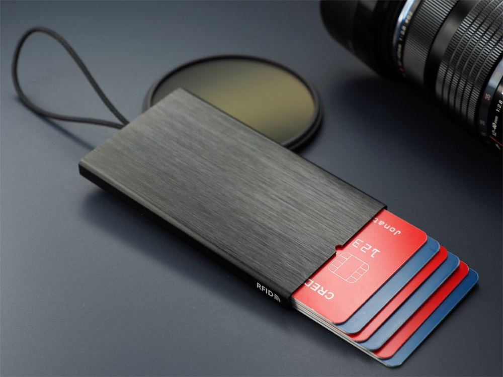 Logo trade promotional merchandise image of: RFID credit and business card holder 126615500