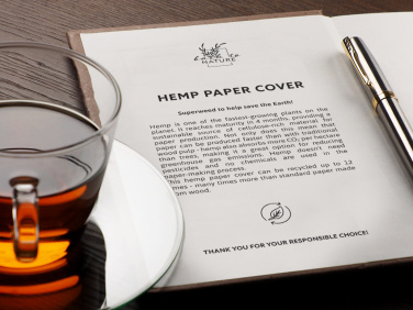 Logo trade promotional giveaways image of: Recycled Hemp Notebook 209734300