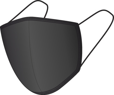 Logotrade promotional gift image of: BLACK-BLACK cotton face mask 140116500