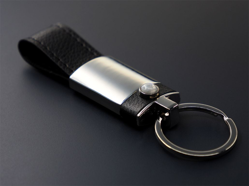 Logo trade corporate gifts image of: Moonstone Keyring 1295095