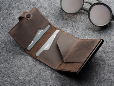 Logo trade promotional giveaways image of: RFID wallet - Hunter Leather 2109284