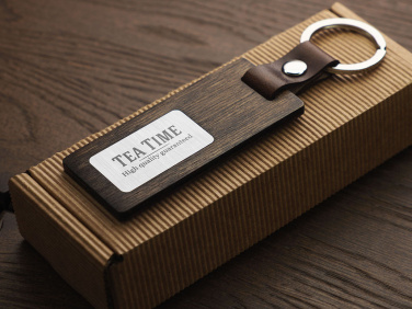 Logo trade corporate gifts picture of: Wooden keyring 1853121