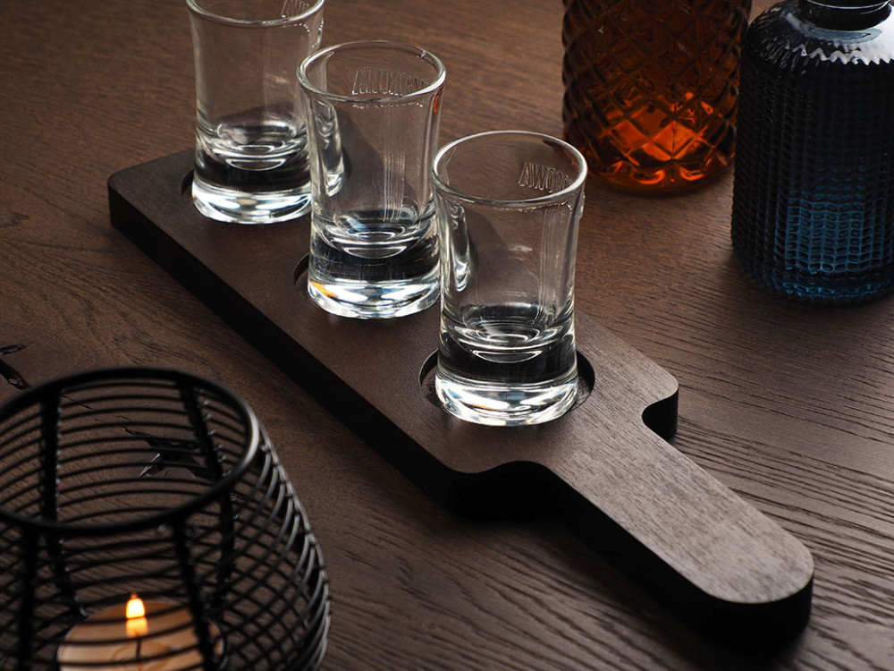 Logo trade promotional product photo of: Wooden 3 Shot Serving Board 1863121