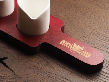 Logo trade promotional items image of: Wooden 3 Shot Serving Board 1863121