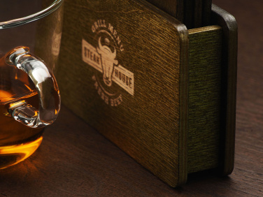 Logotrade business gift image of: Wooden box with 4 coasters 1871121