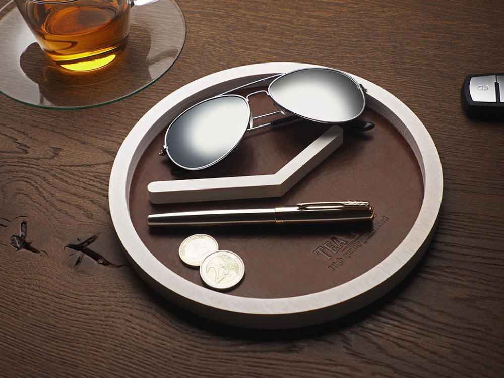 Logo trade promotional gifts image of: Wooden desk organiser 1851121