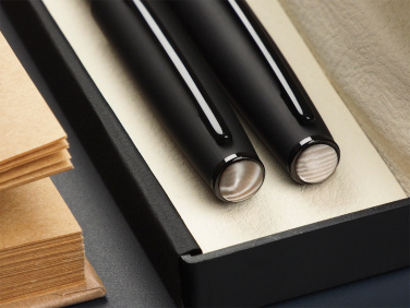 Logo trade promotional merchandise image of: Striped Flint Pen set 1284036