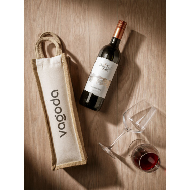 Logotrade promotional product picture of: Jute Canvas Wine Bag