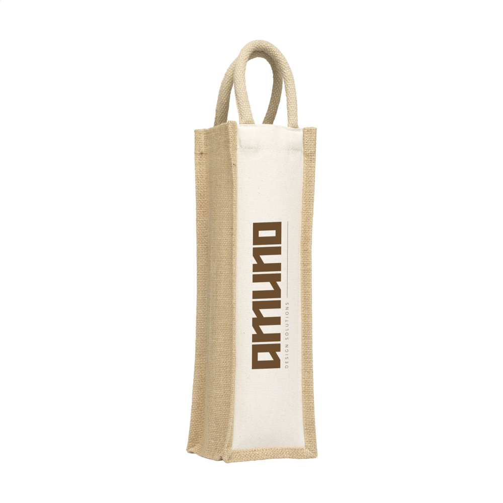 Logo trade promotional products image of: Jute Canvas Wine Bag