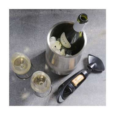 Logo trade corporate gifts image of: CoolSteel RCS Recycled Steel wine cooler