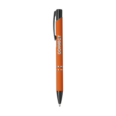 Logo trade business gift photo of: Ebony Rubberised pen