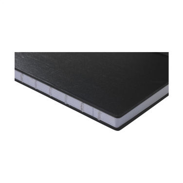Logo trade promotional merchandise image of: Bamboo Journal Naked Spine Paper Notebook Black A5