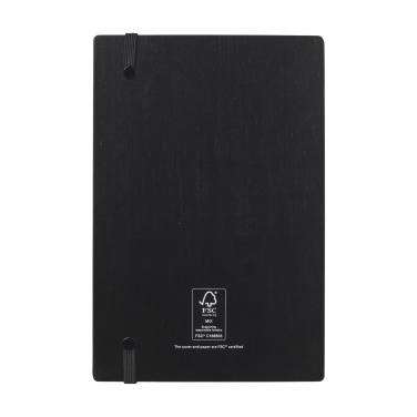 Logo trade corporate gifts image of: Bamboo Journal Naked Spine Paper Notebook Black A5