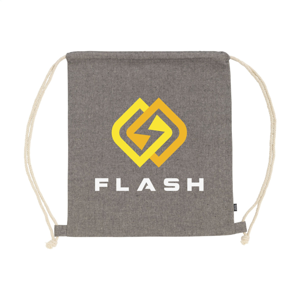 Logotrade business gift image of: GRS Recycled Cotton PromoBag (180 g/m²) backpack