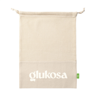 Logo trade business gifts image of: Natura Organic GOTS Mesh Bag (120 g/m²) fruit bag