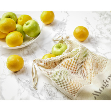 Logo trade promotional merchandise photo of: Natura Organic GOTS Mesh Bag (120 g/m²) fruit bag