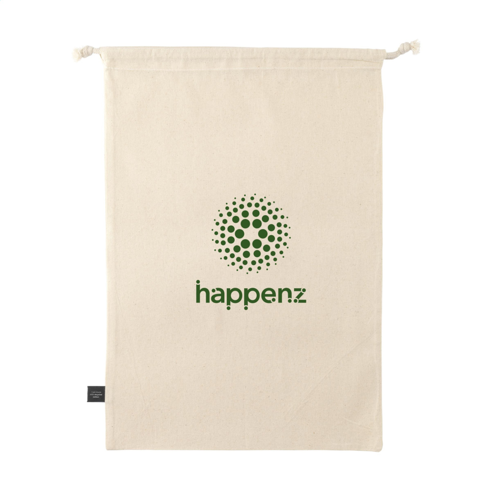 Logo trade promotional gift photo of: Gift Pouch Natural GRS Recycled Cotton (150 g/m²) L