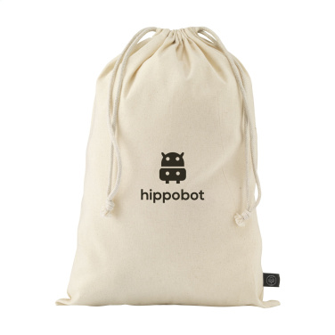 Logotrade advertising products photo of: Gift Pouch Natural GRS Recycled Cotton (150 g/m²) L