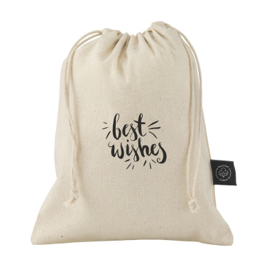 Logotrade promotional giveaway picture of: Gift Pouch Natural GRS Recycled Cotton (150 g/m²) S