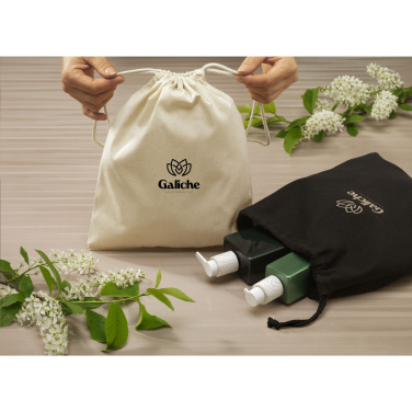 Logo trade promotional gifts picture of: Gift Pouch Natural GRS Recycled Cotton (150 g/m²) M