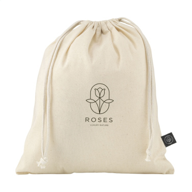 Logotrade promotional gift image of: Gift Pouch Natural GRS Recycled Cotton (150 g/m²) M