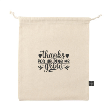 Logotrade promotional product image of: Gift Pouch Natural GRS Recycled Cotton (150 g/m²) M