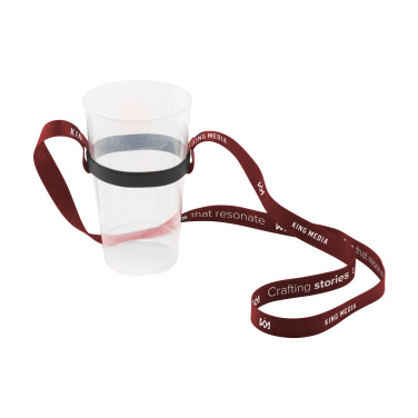 Logo trade promotional products picture of: Lanyard Sublimation RPET 1.5 cm with Cup holder