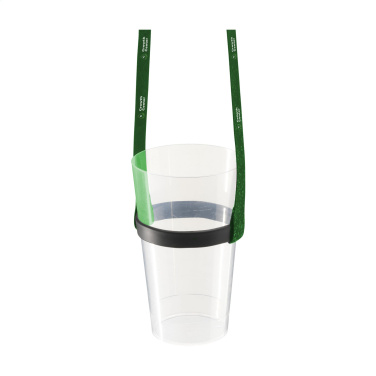 Logotrade promotional item image of: Lanyard Sublimation RPET 1.5 cm with Cup holder
