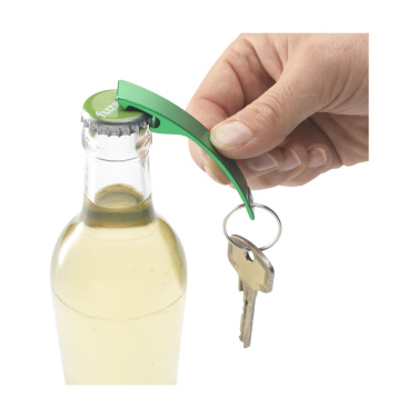 Logo trade promotional merchandise image of: Alu Opener GRS Recycled keyring