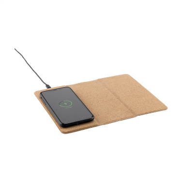 Logo trade promotional products image of: Cork Wireless Charging Mousepad