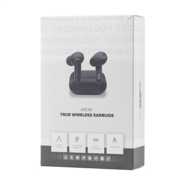 Logo trade promotional products image of: Aron TWS Wireless Earbuds in Charging Case