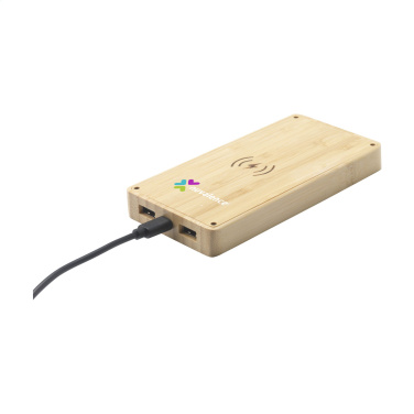 Logo trade business gift photo of: Solar Powerbank 8000+ Wireless Charger